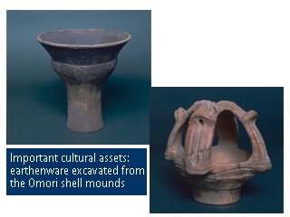 Important cultural assets: earthenware excavated from the Omori shell mounds